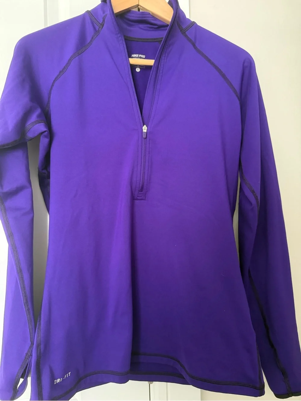 Nike ladies Purple Quarter-Zip Performance Sweater size Large